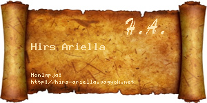 Hirs Ariella névjegykártya